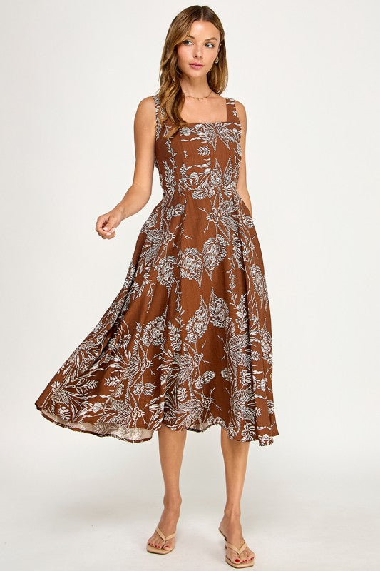 Autumn Bloom Midi Dress