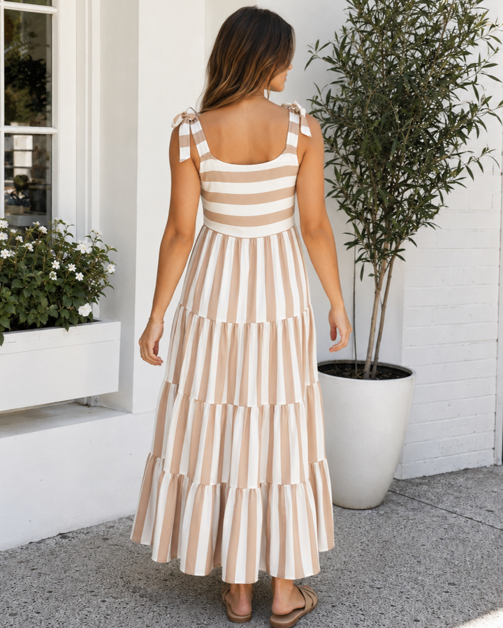 Mommy & Me Striped and Floral Sleeveless Maxi Dress