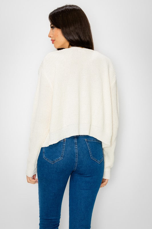 Cozy Knit Cardigan in Ivory