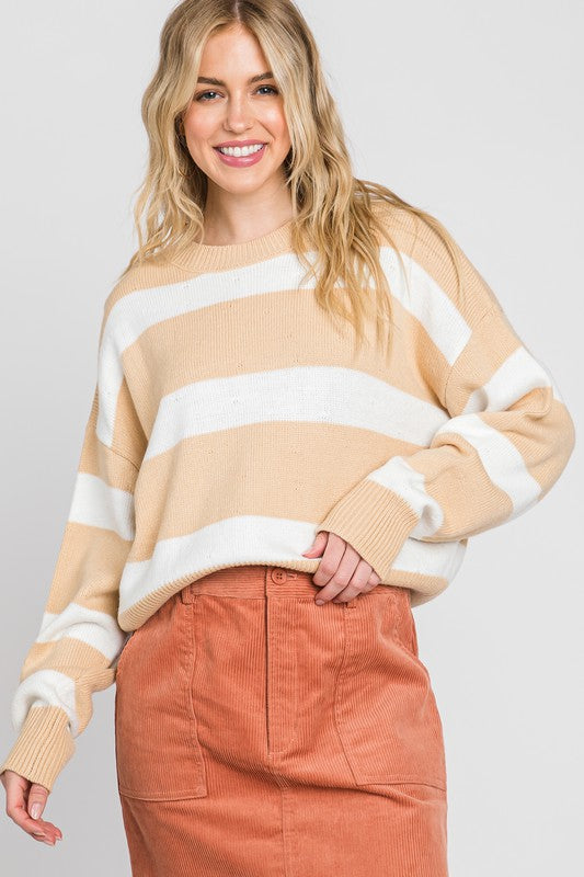 Mellow Striped Crew Neck Sweater