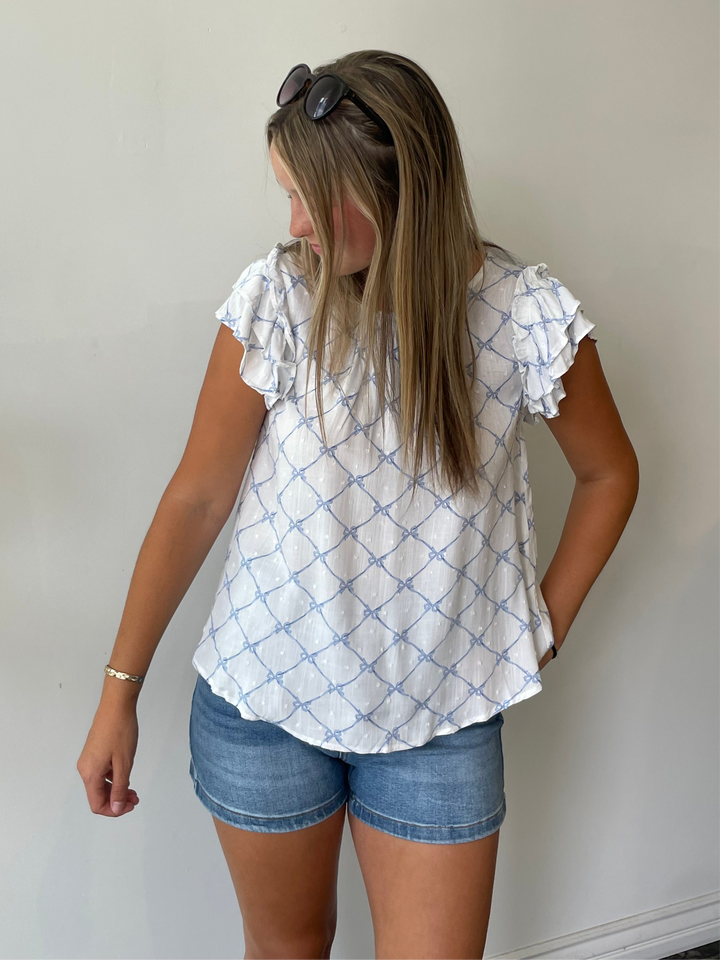 Blue Bow Blouse