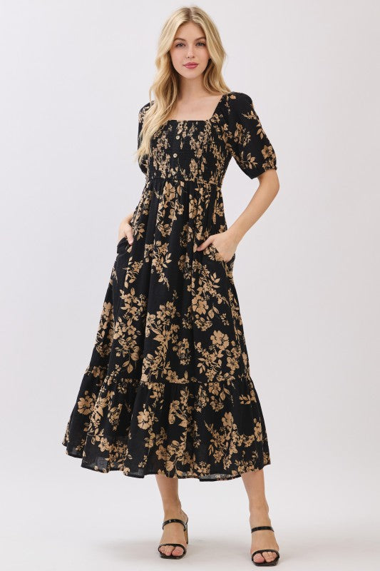 Amber Floral Midi Dress