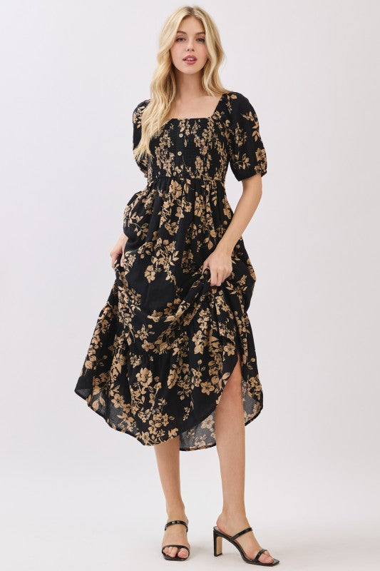 Amber Floral Midi Dress