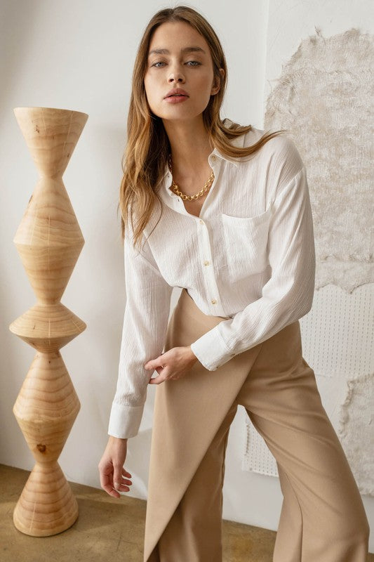 White Texture Blouse