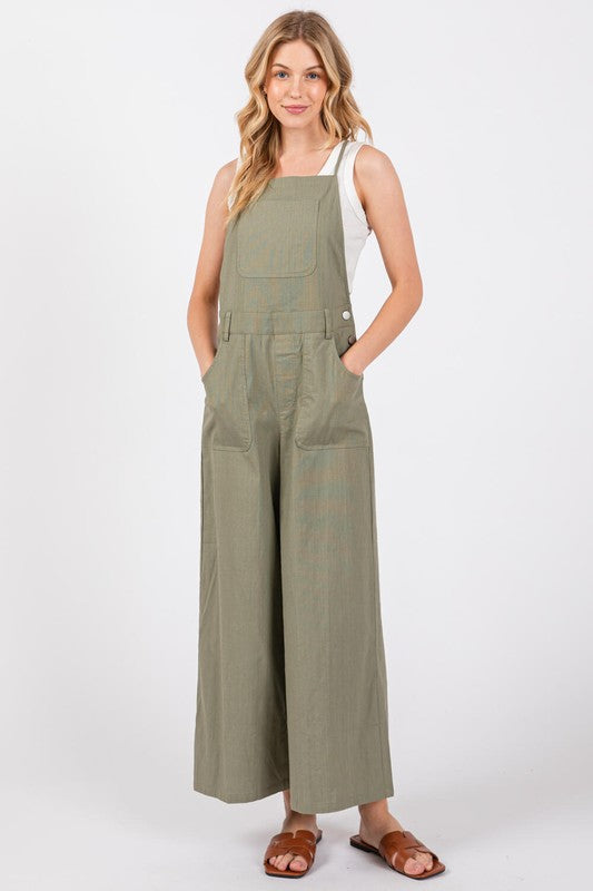 Olive overalls