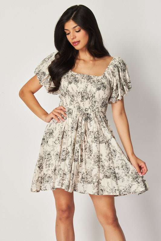Floral Smocked Mini Dress