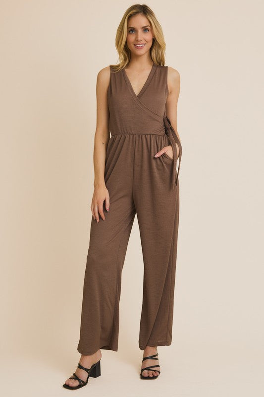 Mocha Wrap Jumpsuit