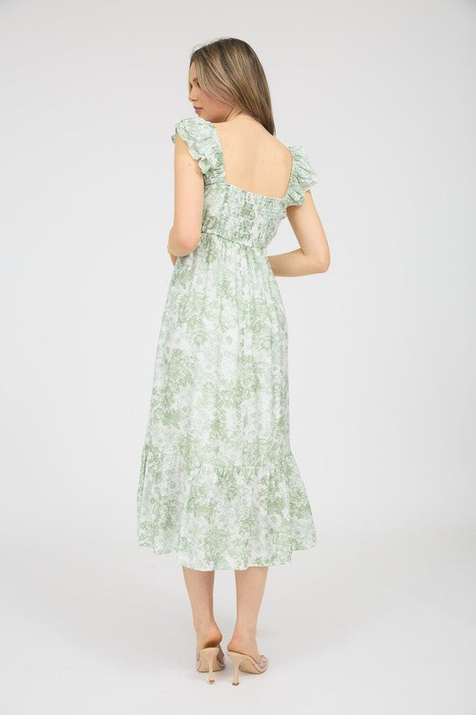 Willow Green Floral Maxi Dress
