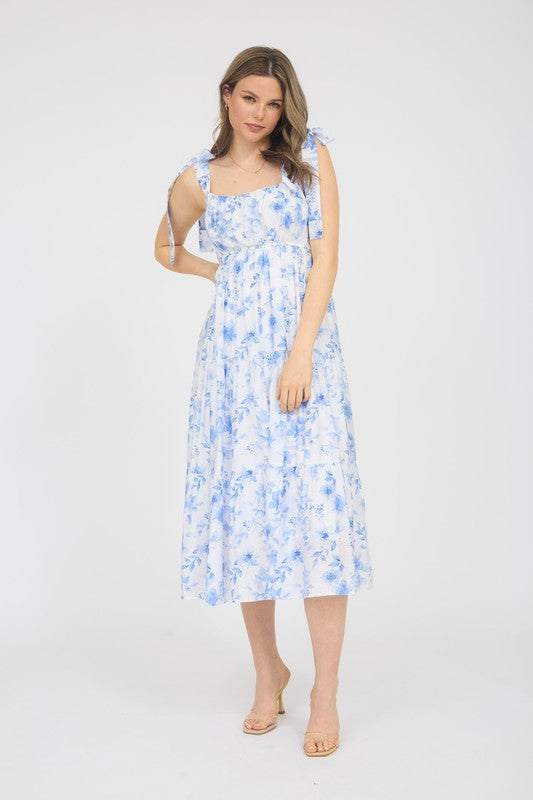 Blue Mist Floral Dress