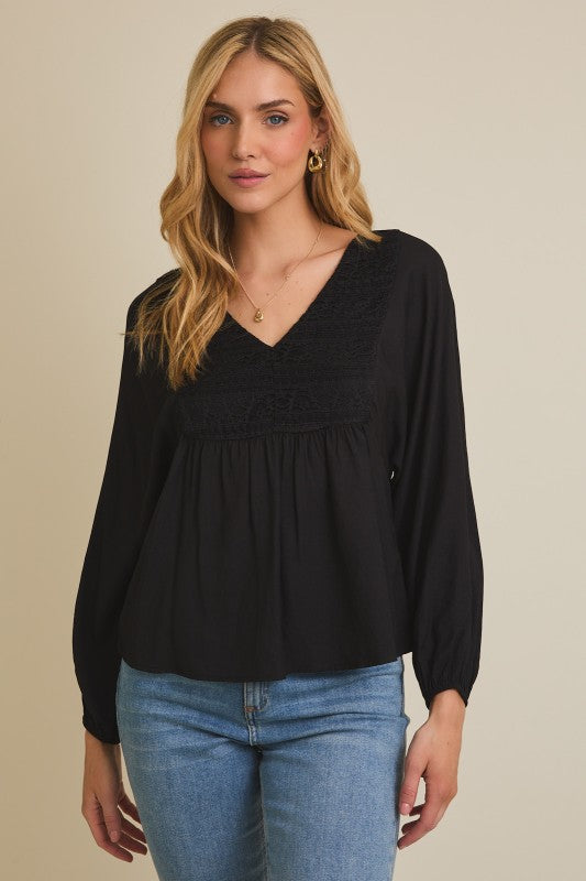 Julianna’s Black Detailed Top