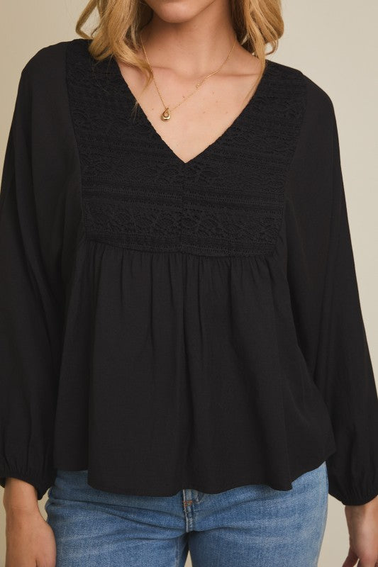 Julianna’s Black Detailed Top