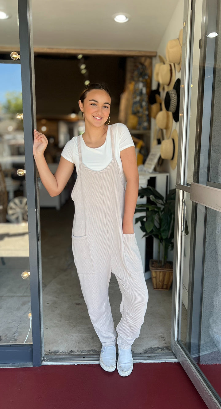 Oatmeal Comfy Jumpsuit