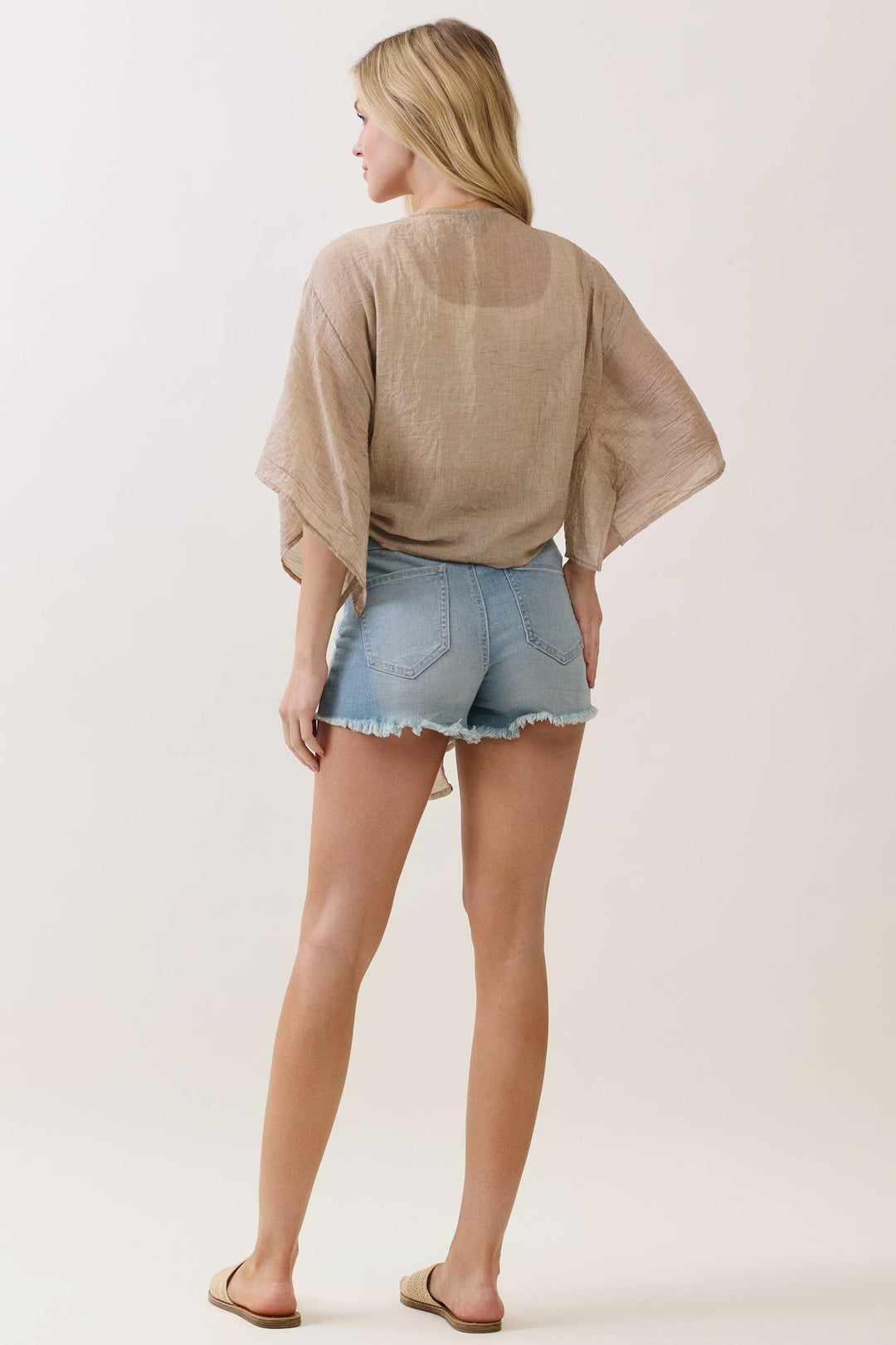 RAYON LINEN OPEN-FRONT CARDIGAN - VNC16437M8
