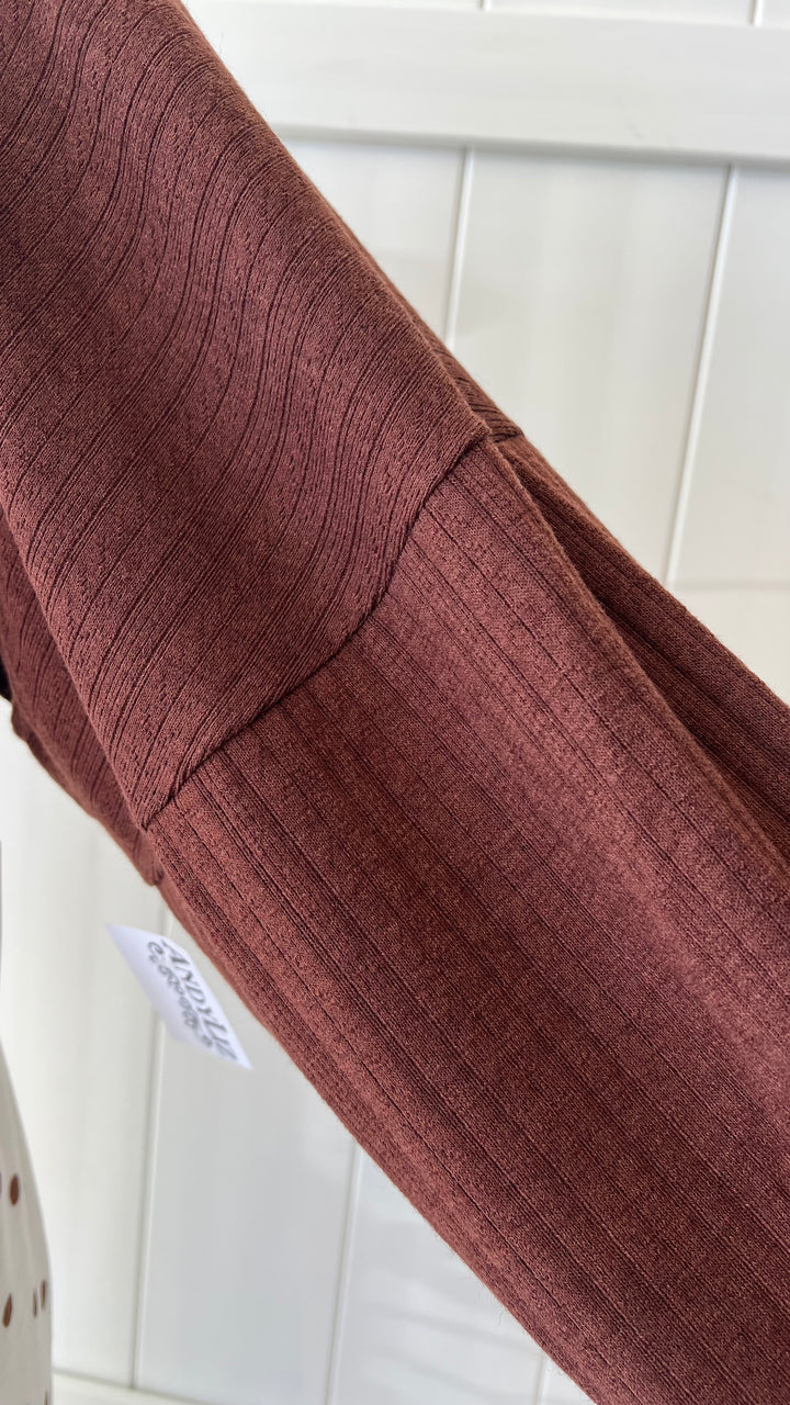 Coco Chocolate Ribbed Shrug