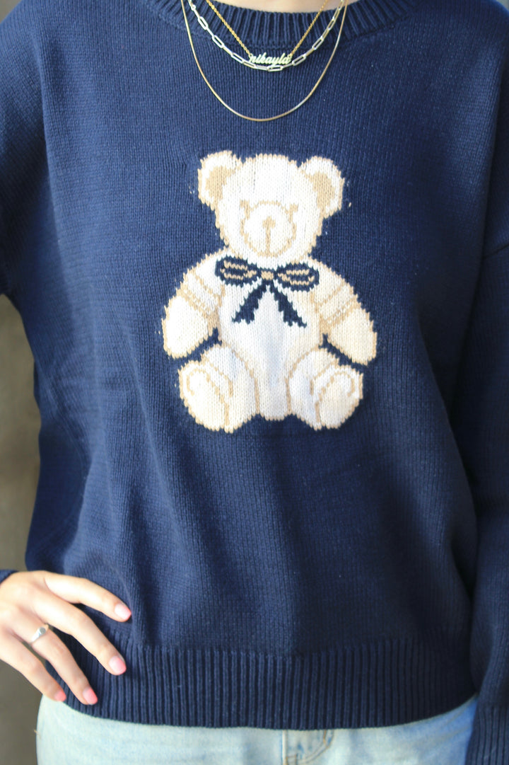 Teddy Bow Knit Sweater