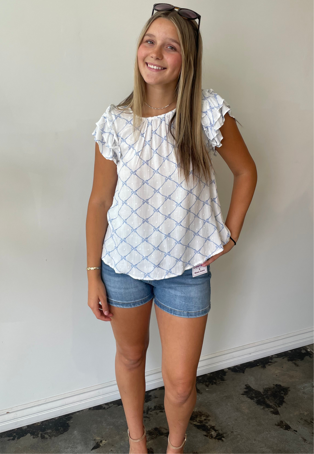 Blue Bow Blouse