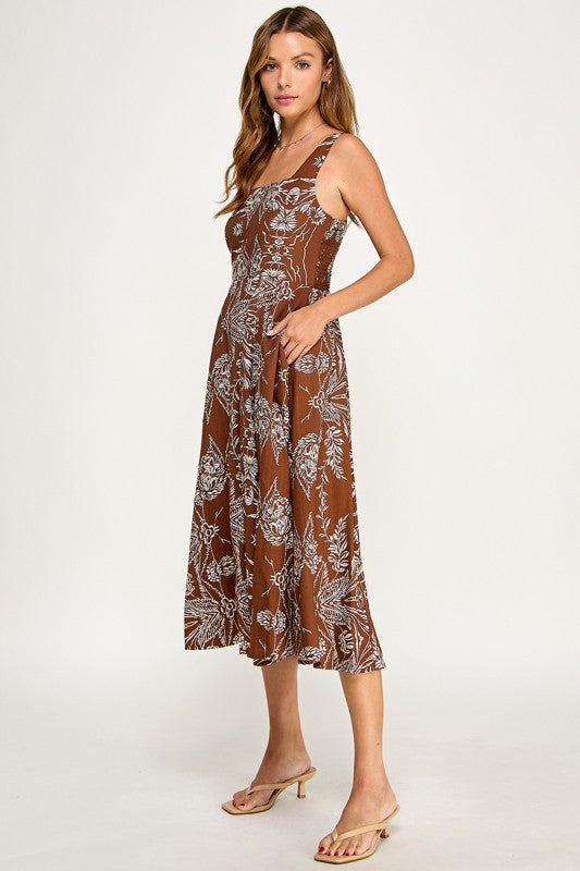 Autumn Bloom Midi Dress