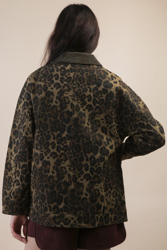 Leopard Denim Jacket