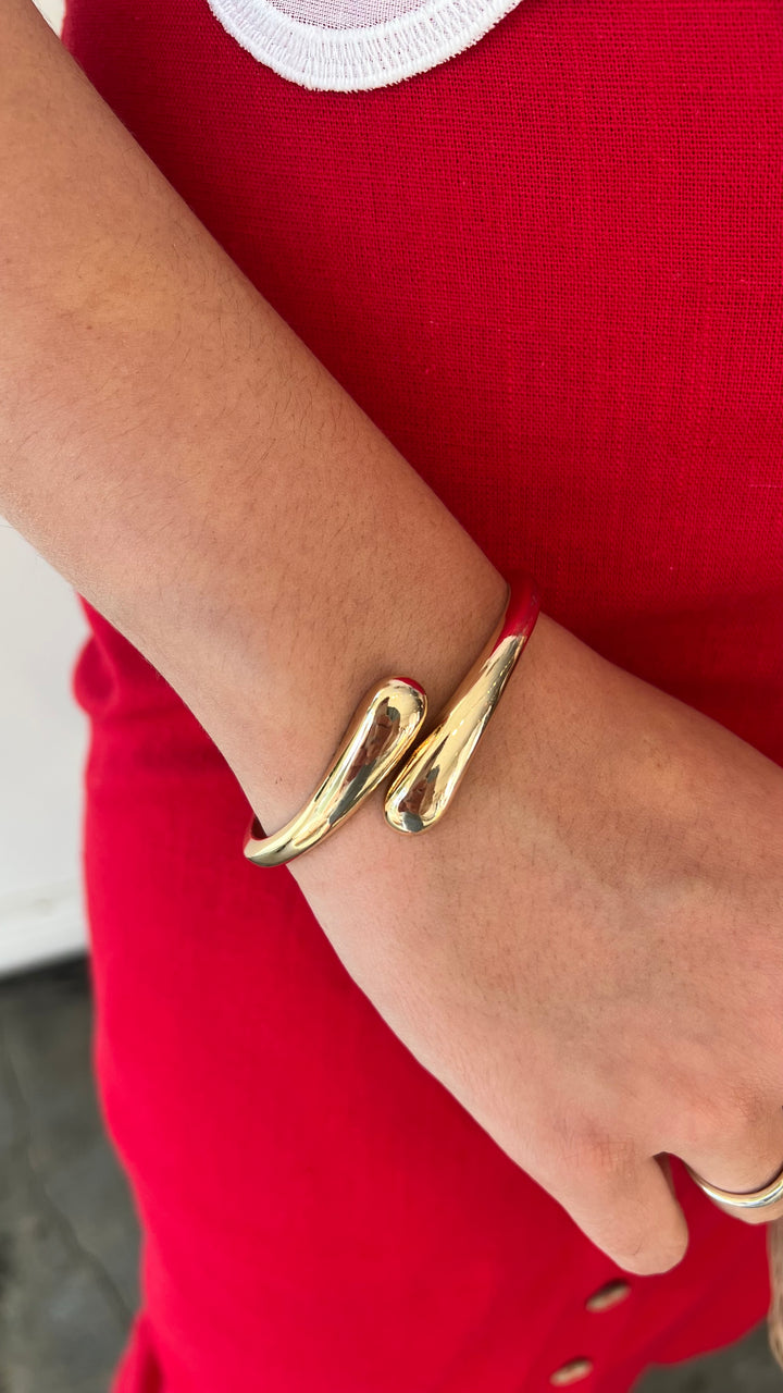 Gold twist cuff bracelet