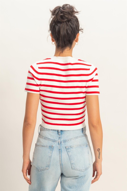 Camille Red Stripe Top