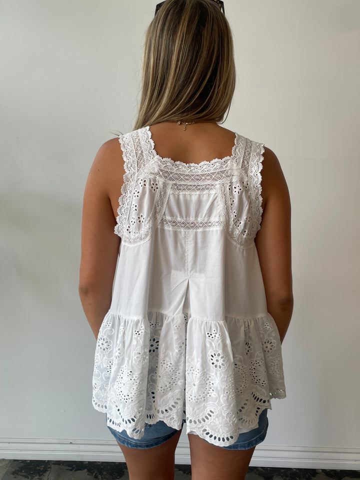 Sunlit Eyelet Lace Top