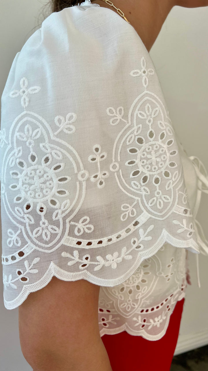 Daisy Grace Eyelet Tie Top