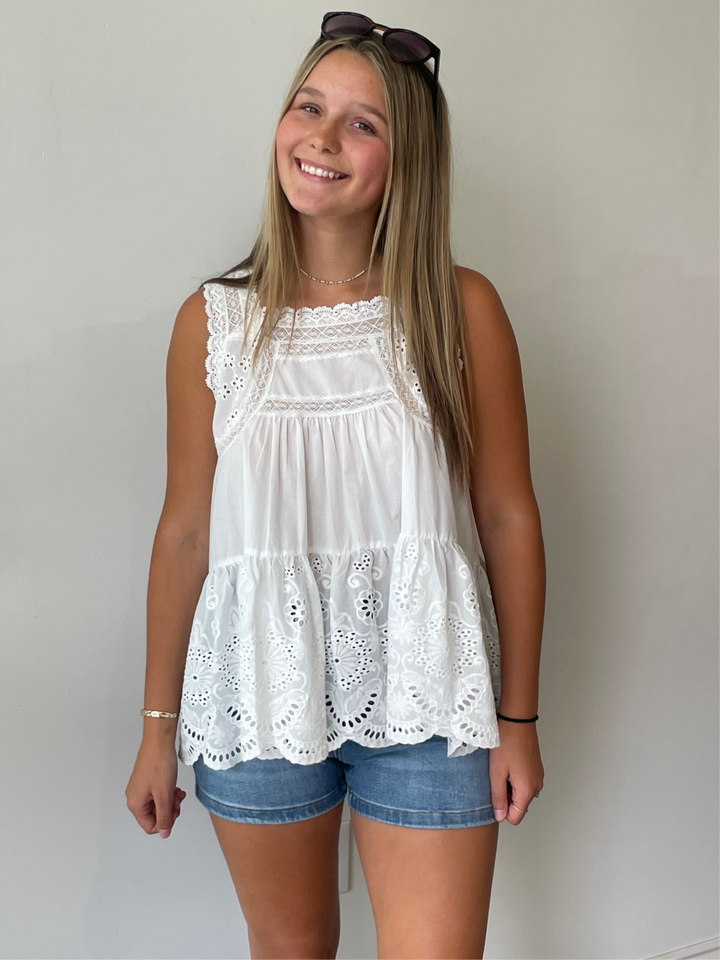 Sunlit Eyelet Lace Top