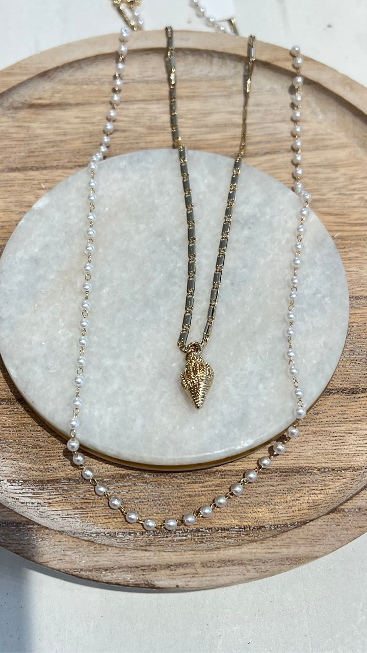 Seashell & Pearl Necklace