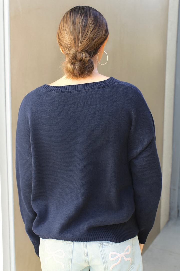 Teddy Bow Knit Sweater