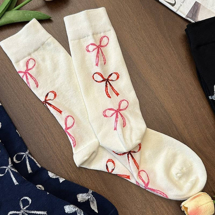 BOW  MID CALF LENGTH SOCKS | 40S02062