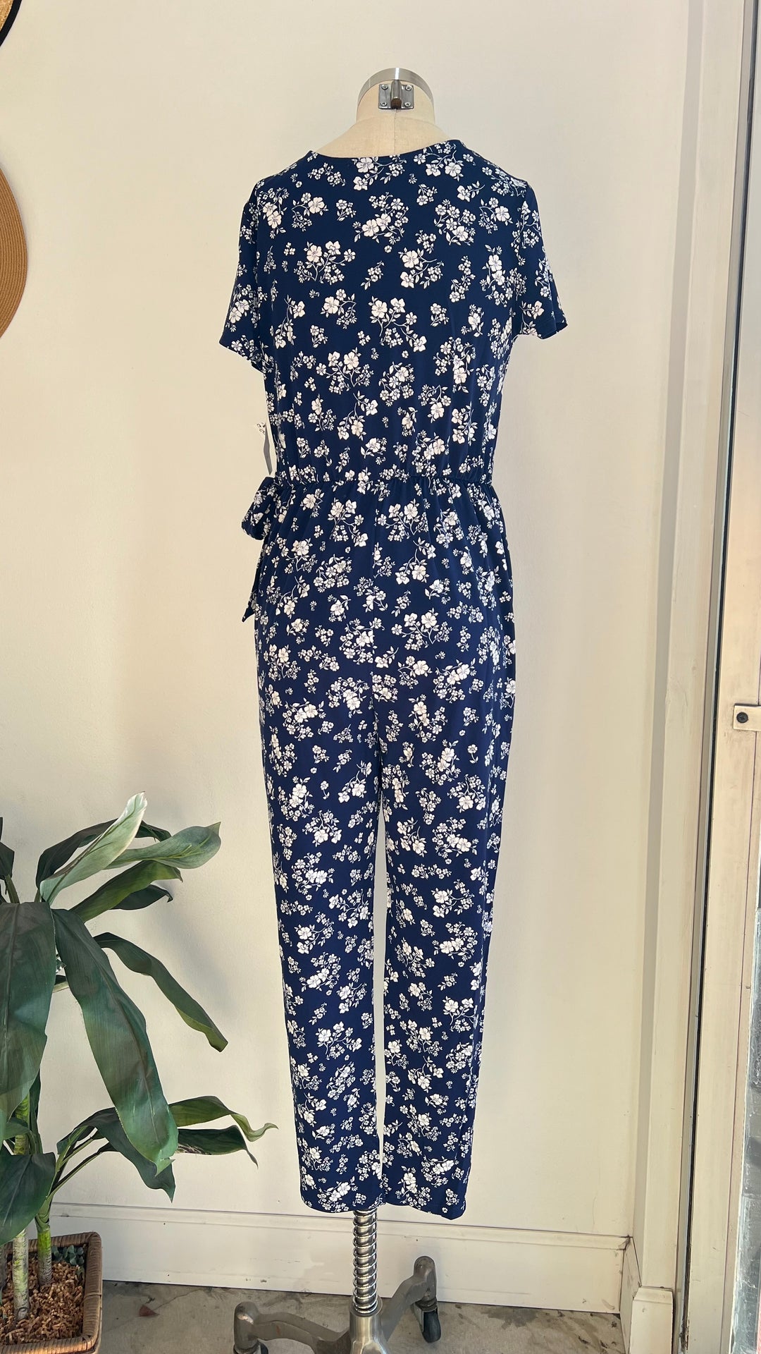 Navy Floral Jumpsuit