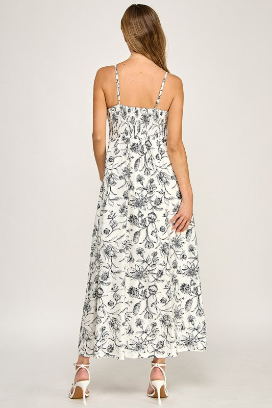 Ivory Floral Maxi Dress