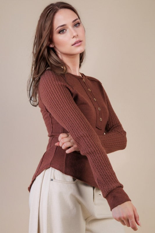 Knit Henley Top