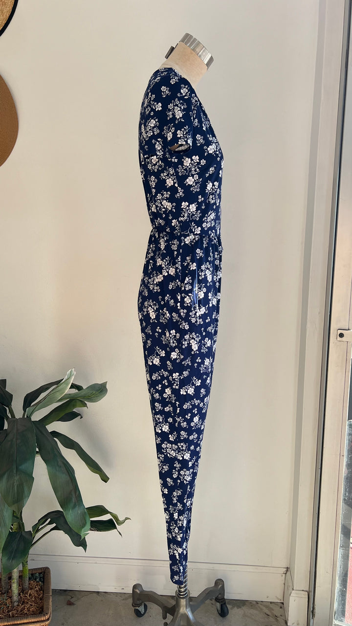 Navy Floral Jumpsuit