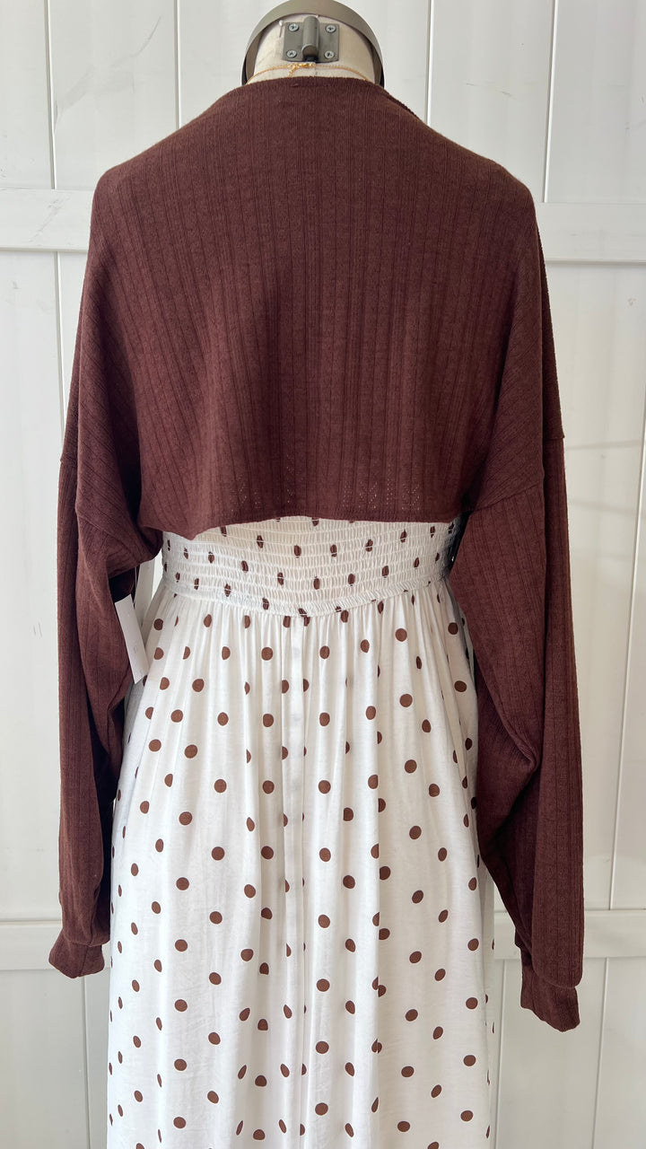 Coco Chocolate Ribbed Shrug