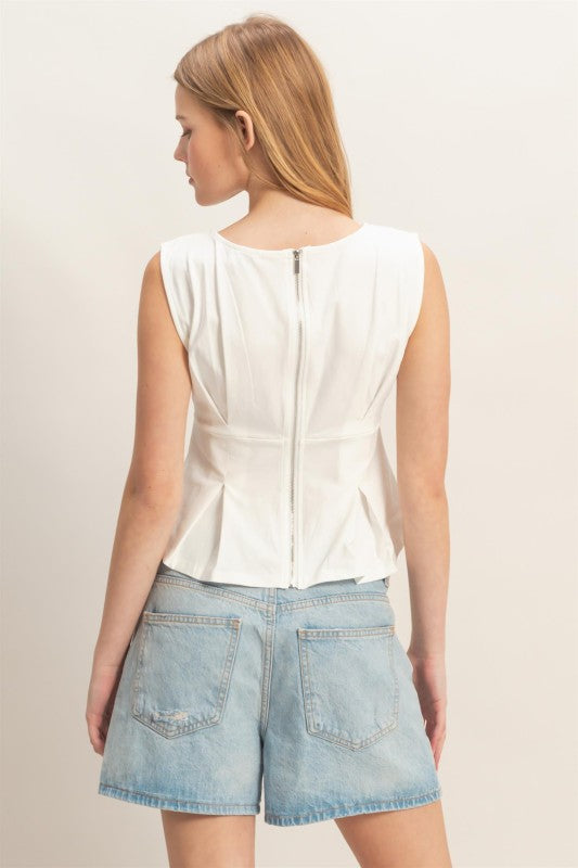 Chic Ivory Peplum Top