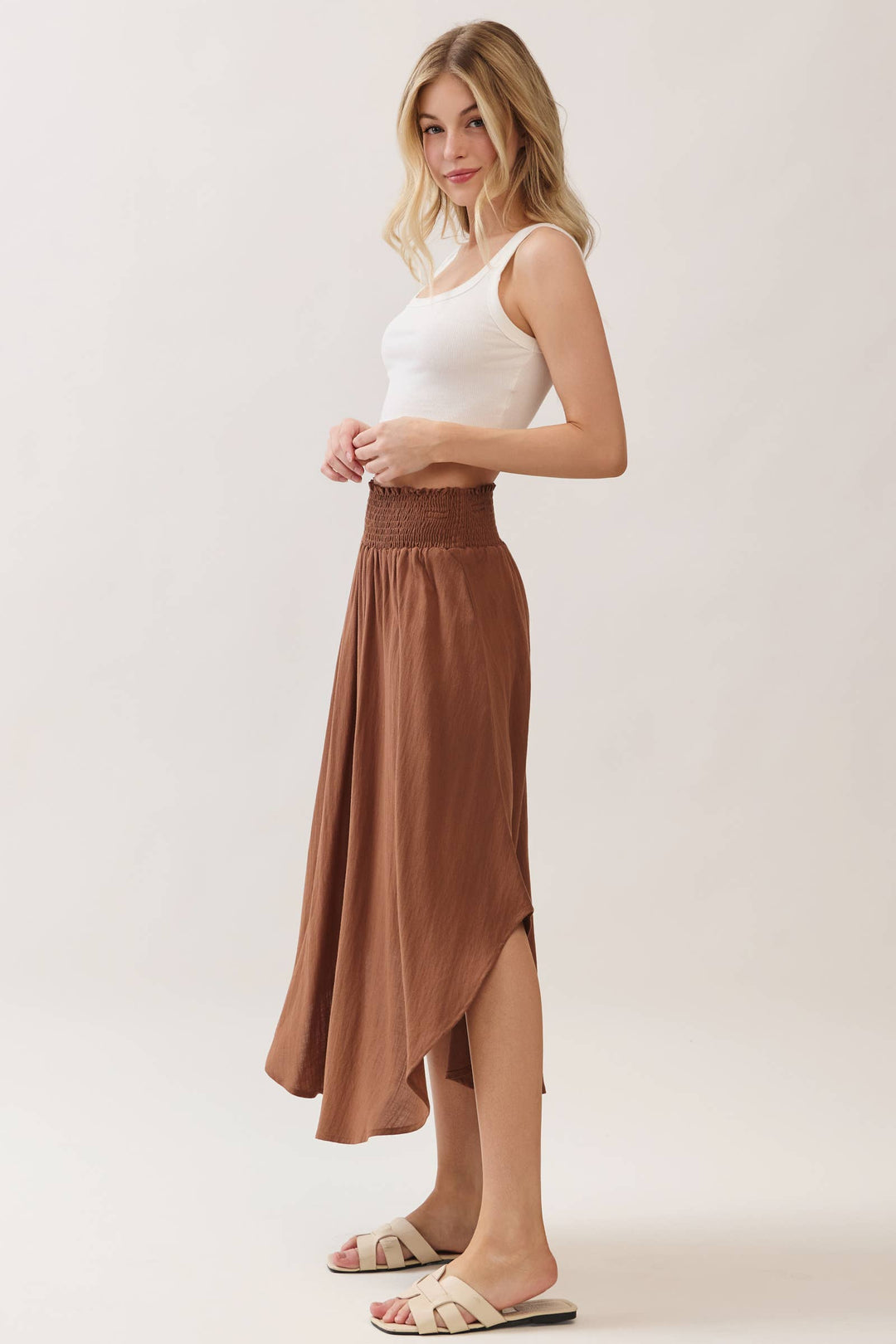 Sadie’s Camel Flowy Skirt