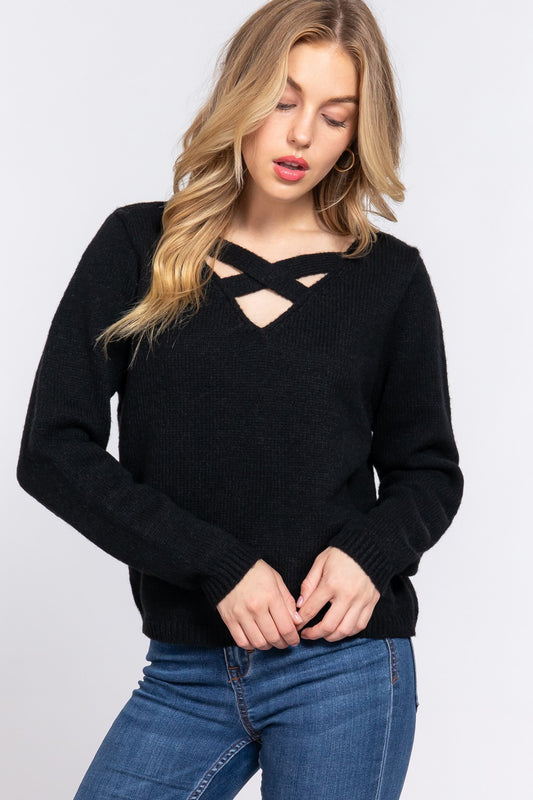 Black V Neck Sweater