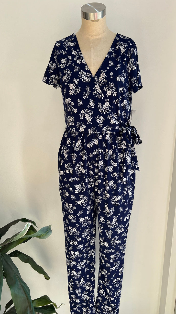 Navy Floral Jumpsuit