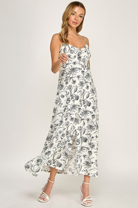 Ivory Floral Maxi Dress