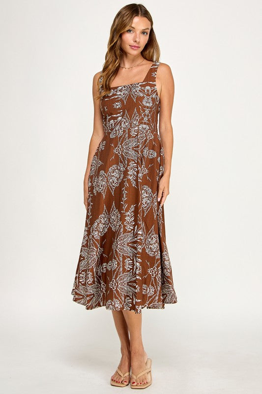 Autumn Bloom Midi Dress