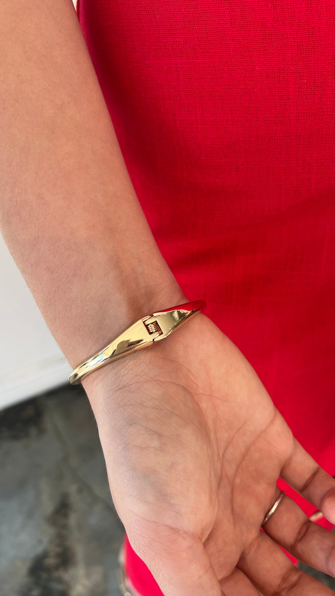 Gold twist cuff bracelet