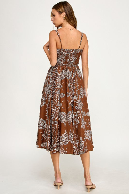 Autumn Bloom Midi Dress