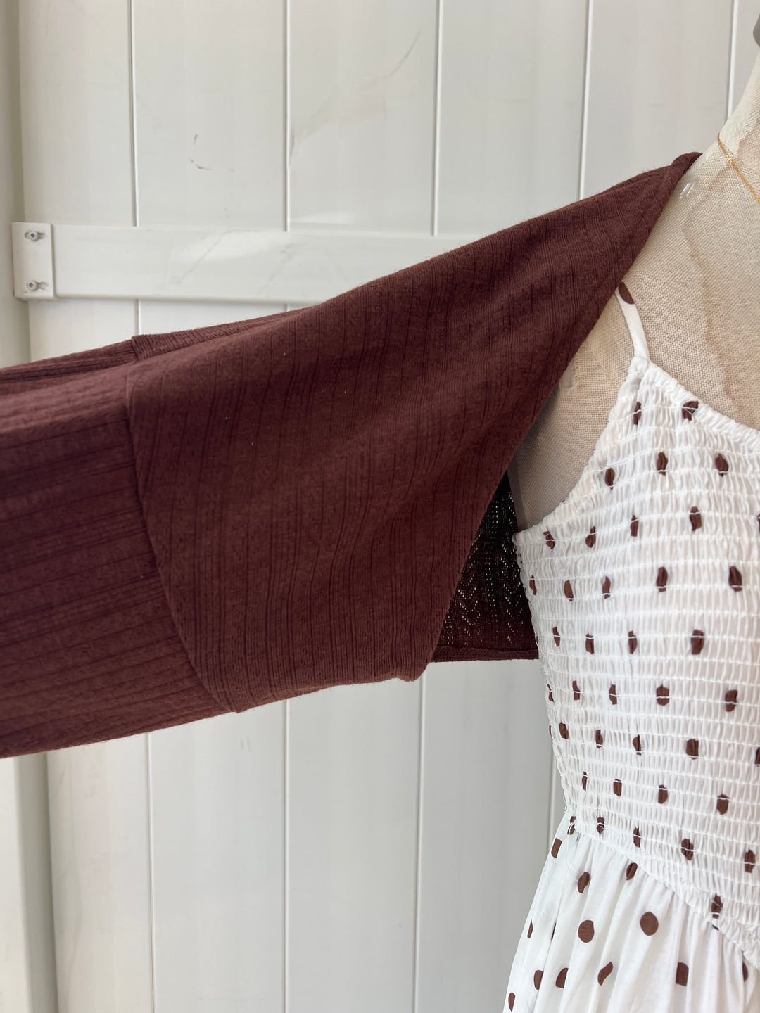 Coco Chocolate Ribbed Shrug