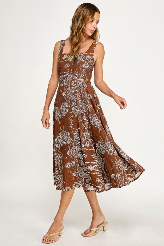 Autumn Bloom Midi Dress