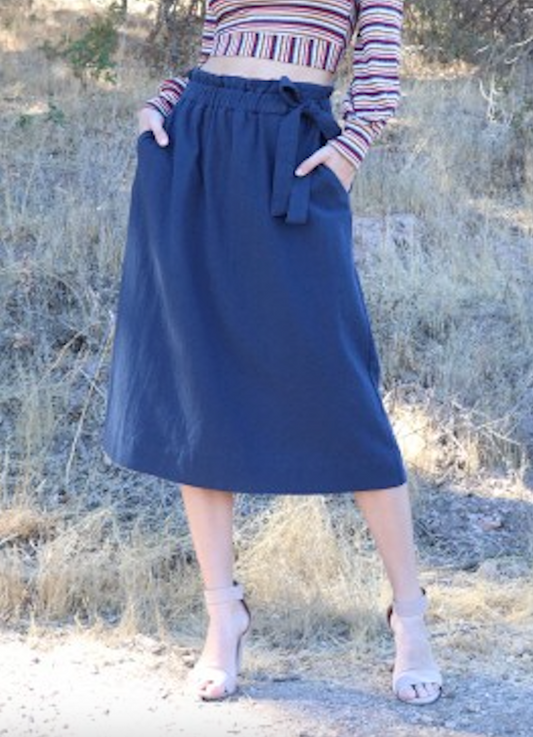 Navy Midi Skirt