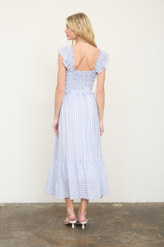 Blue Stripe Midi Dress
