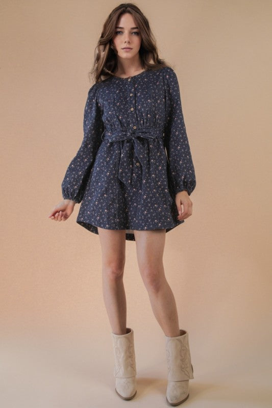 Floral Denim Dress
