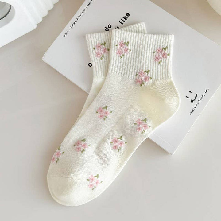 WOMAN BOW FLOWER BOW MIX SOCKS | 40S02060