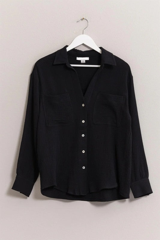 Everyday Gauze Button-Up